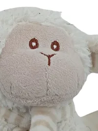 Ergobaby Baby Rassel Kuscheltier Schaf Greifling Plüsch Beige Weiß 3