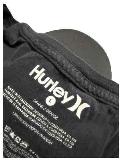 Hurley T-Shirt Herren Gr. L Schwarz Grafik-Print Baumwolle Casual