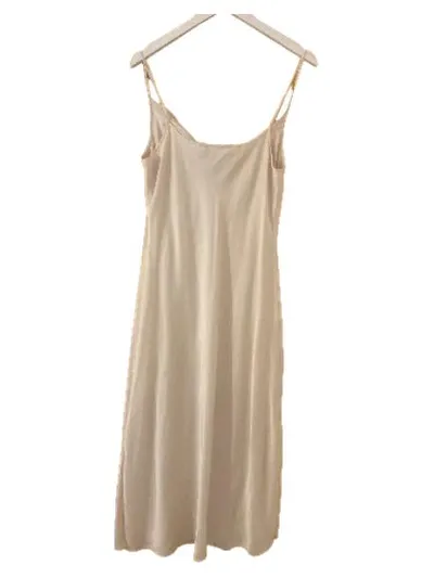 AllSaints Damen Slip Sommerkleid Beige Gr. 40/L Maxi minimalistisch