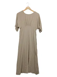 Anna Field Damen Sommerkleid Beige Gr. XS Viskose Midi Casual 1