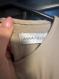 Anna Field Damen Sommerkleid Beige Gr. XS Viskose Midi Casual 2