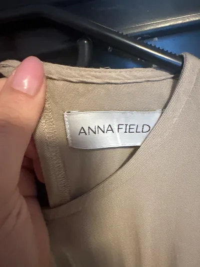 Anna Field Damen Sommerkleid Beige Gr. XS Viskose Midi Casual