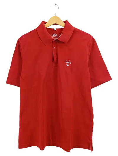 Walbusch Herren Poloshirt Rot Maritim Gr. 52 XL Kurzarm Sailing