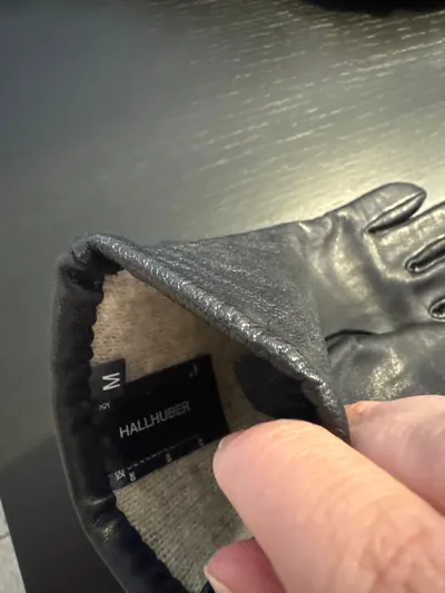 Hallhuber Lederhandschuhe Damen Schwarz Größe M Klassisch Elegant