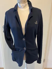 Adenauer & Co. Damen Sakko Blazer Navy Blau Gr. M Maritim Stickerei 8