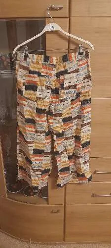 Christian Berg Woman Stoffhose Damen Gr. 36 Leinen Mehrfarbig Boho