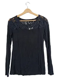 Black Premium by EMP Damen Langarmshirt Spitze Schwarz Gr. M Feminin 1
