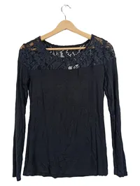 Black Premium by EMP Damen Langarmshirt Spitze Schwarz Gr. M Feminin 2