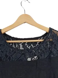Black Premium by EMP Damen Langarmshirt Spitze Schwarz Gr. M Feminin 3