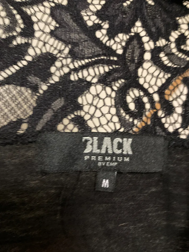 Black Premium by EMP Damen Langarmshirt Spitze Schwarz Gr. M Feminin 4