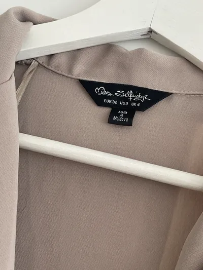 Miss Selfridge Damen Jumpsuit Kurz Beige Gr. 32 Business Playsuit