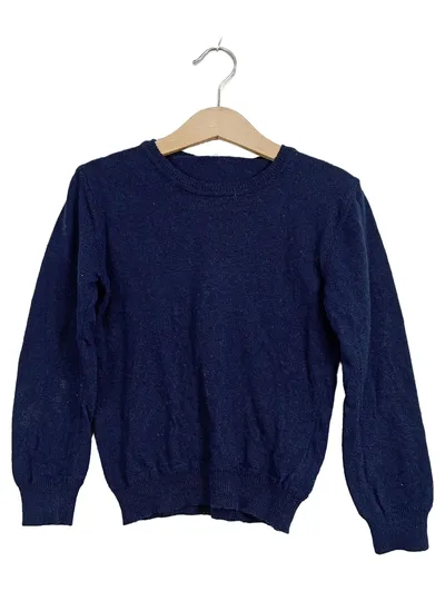 EMC Kinder Pullover Gr. 4/104 Blau Strick Wolle Kaschmir Langarm