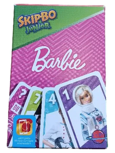 Mattel Skip-Bo Junior Barbie Kartenspiel für Kinder ab 5 Jahre Familienspiel