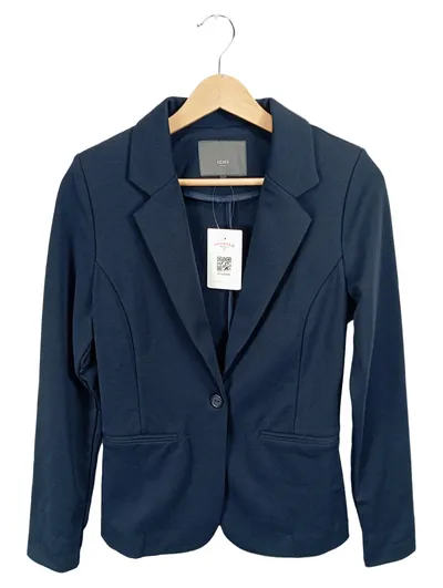ICHI Damen Blazer Gr. S 36 Navy Blau Business Einknopf Slim Fit