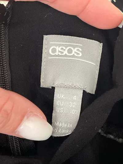 ASOS Damen Maxikleid Sommerkleid Schwarz Gr. 32 V-Ausschnitt Elegant