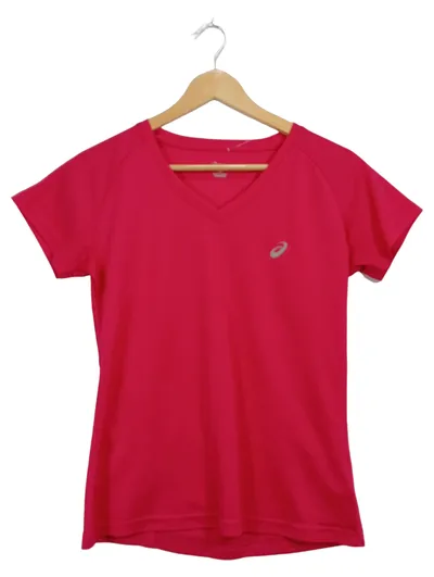 ASICS Damen Sport Shirt Laufshirt V-Neck Pink Gr. M 38 Kurzarm