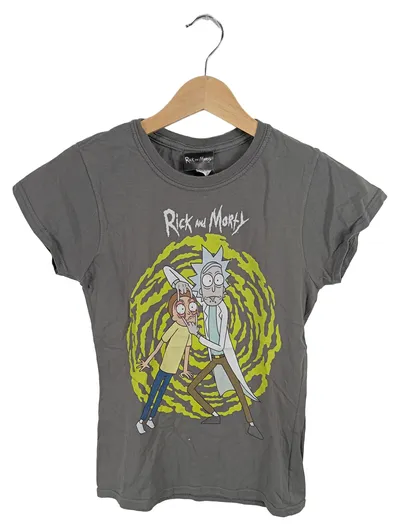Rick and Morty T-Shirt Damen Gr. S Grau Portal Motiv Fan Shirt