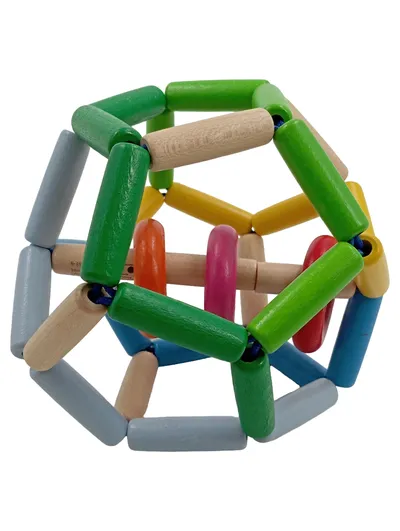 Selecta Spielzeug Greifling Motorikball Holz Bunt Baby 13cm Made in Germany