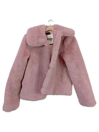 Topshop Tall Kunstpelz Jacke Damen Rosa Gr. 36 S Kurzmantel Faux Fur