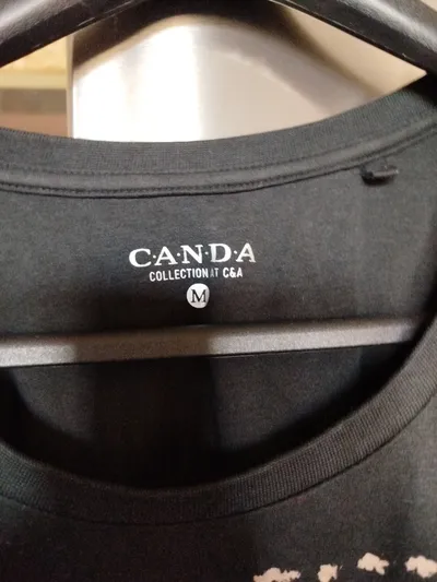 Canda C&A Damen T-Shirt Gr. M Schwarz Leoparden Animal-Print
