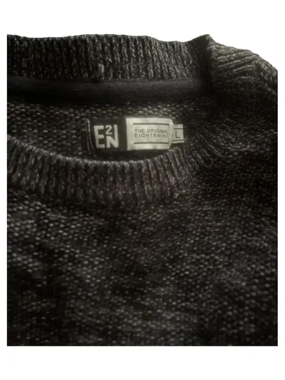 Eight2Nine Herren Pullover Strickpullover Grau Meliert Gr. L Baumwolle