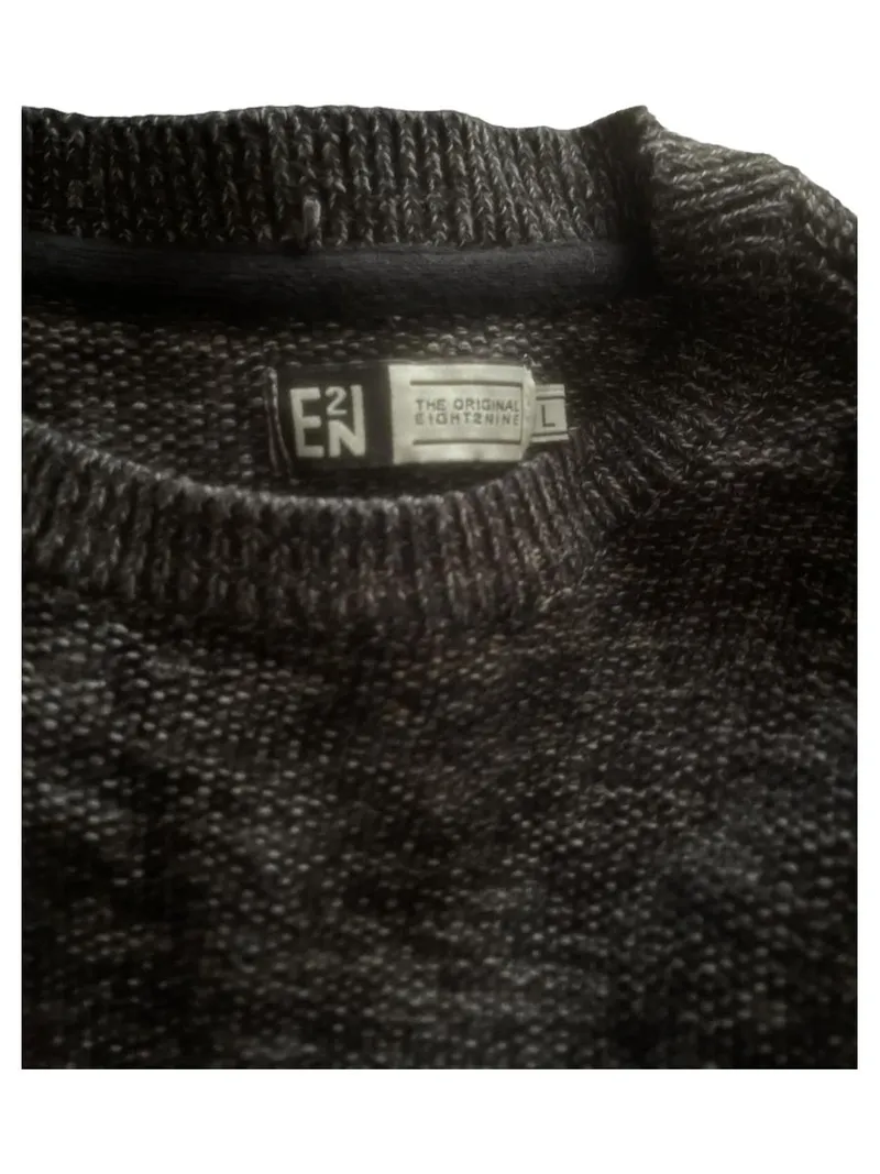 Eight2Nine Herren Pullover Strickpullover Grau Meliert Gr. L Baumwolle 2