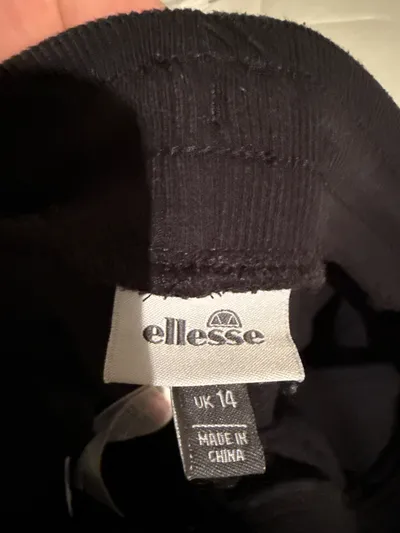 ellesse Jogginghose Damen Gr. 42/XL Schwarz Sportlich Baumwolle