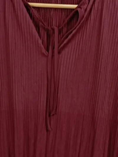 ABOUT YOU Bluse Damen Gr. 36 S Bordeaux Rot Langarm Boho