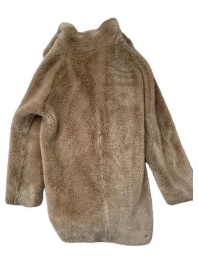Hallhuber Damen Kunstpelzmantel Fellmantel Beige Gr. 34 XS Elegant