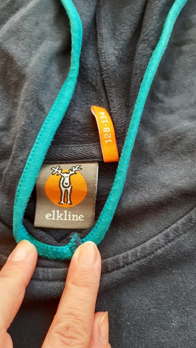 Elkline Kinder Kapuzenpullover Gr. 128 Blau Elch-Motiv Jungen Mädchen
