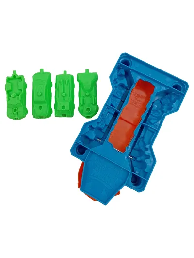 Hot Wheels Monster Trucks Autorennbahn Starter Set mit 4 Fahrzeugen Blau Orange