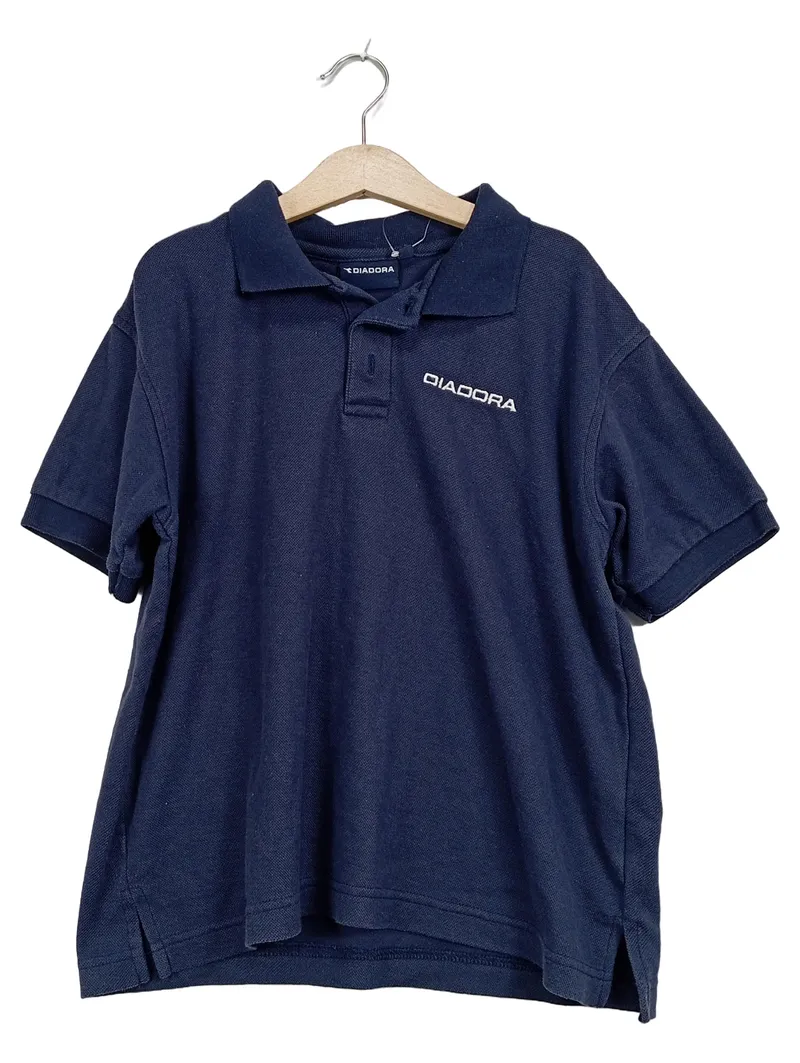 Diadora Poloshirt Kinder Gr. 146 Blau Kurzarm Sport Polo 1