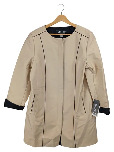 Milo Coats Damen Übergangsmantel Beige Gr. 44 XXL Klassisch