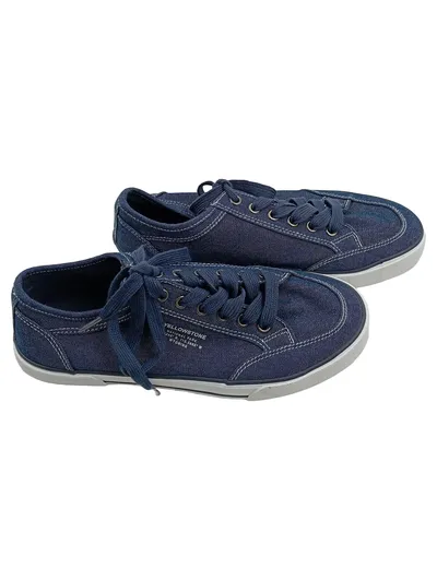 Pier One Sneaker Low Damen Gr. 39 Blau Canvas Schnürer Yellowstone