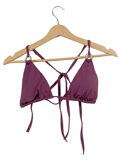 LASCANA Bikini Oberteil Damen Lila Gr. 38 Cup A, B Triangel Bindeverschluss