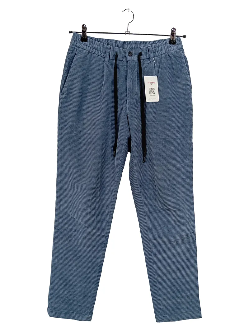 Finshley & Harding Herren Cordhose Blau Gr. 46 Stoffhose Casual 1