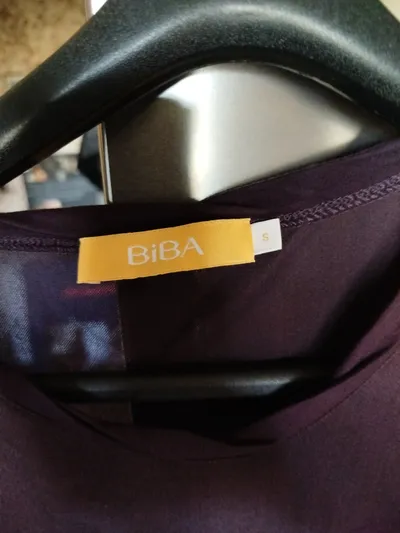 BiBA Langarmshirt Damen Gr. S Lila Strasssteine Mesh-Einsatz