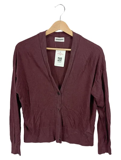 ARMEDANGELS Strickjacke Damen Gr. 42 XL Lila V-Ausschnitt Casual