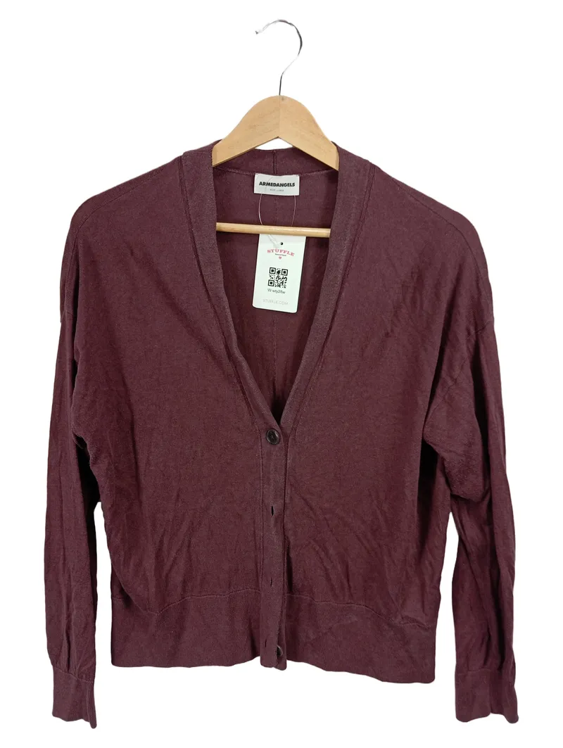 ARMEDANGELS Strickjacke Damen Gr. 42 XL Lila V-Ausschnitt Casual 1