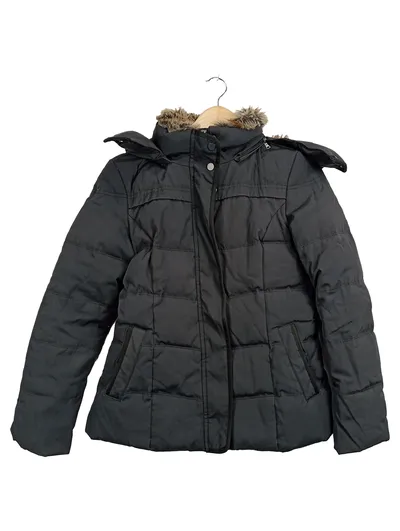 Brookshire Damen Winterjacke Daunenjacke Fellkragen Schwarz Gr. XS