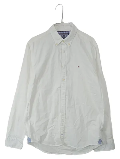 Tommy Hilfiger Hemd Herren M Weiß Langarm New York Fit Business