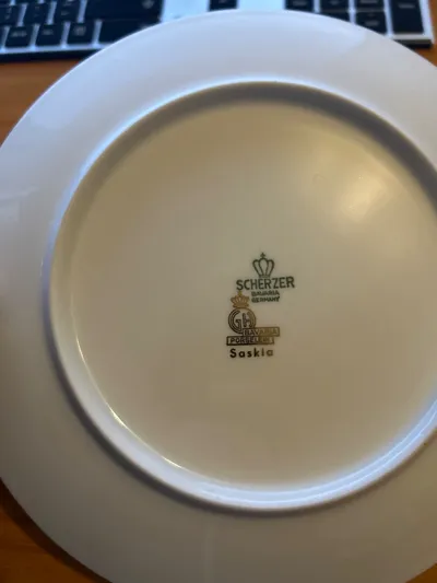Scherzer Bavaria Kuchenteller Saskia Rosenmotiv Porzellan 21cm
