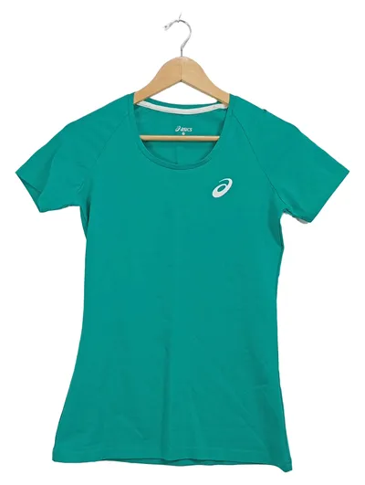 ASICS Damen Sport T-Shirt Gr. S Türkis Kurzarm Laufshirt