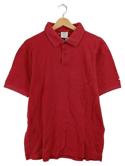 Fruit of the Loom Herren Poloshirt Gr. L Rot Basic Kurzarm Baumwolle