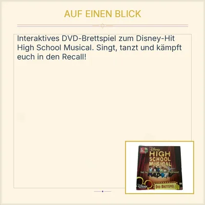 Disney High School Musical DVD-Brettspiel Mattel Gesellschaftsspiel