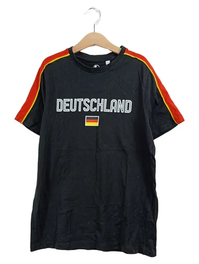 Here & There Deutschland Fanshirt Kinder Gr. 146/152 Schwarz Fan T-Shirt