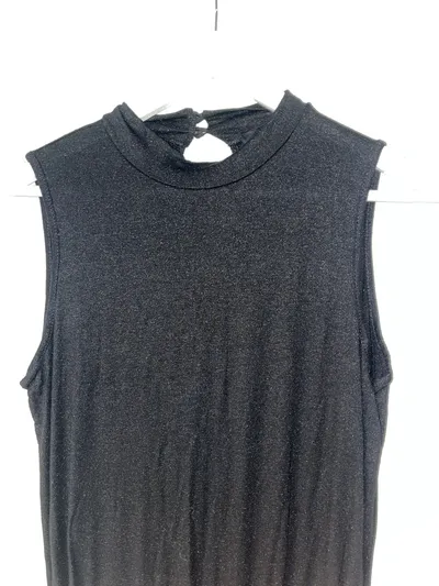 Sisters Point Damen Jumpsuit Ärmellos Schwarz Glitzer Gr. M