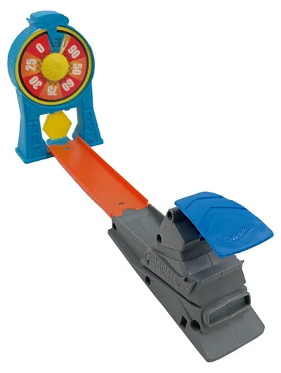 Hot Wheels Autorennbahn Spielzeugbahn mit Punktestand-Rad Launcher