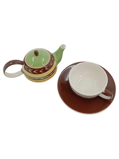 Cha Cult Tea for One Teeservice Teekanne Tasse Untertasse Porzellan Mehrfarbig