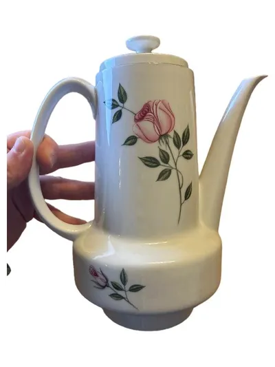Scherzer Kaffeekanne Saskia Rose Porzellan Weiß 23cm